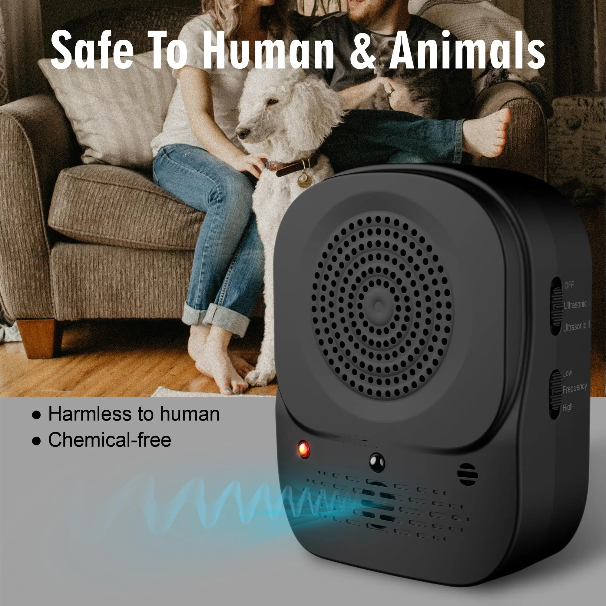 2024 Anti Barking Device for Dogs，Rechargeable Ultrasonic Bark Box Dog， Effective Stop Barking Dog Devices for Indoor Outdoor