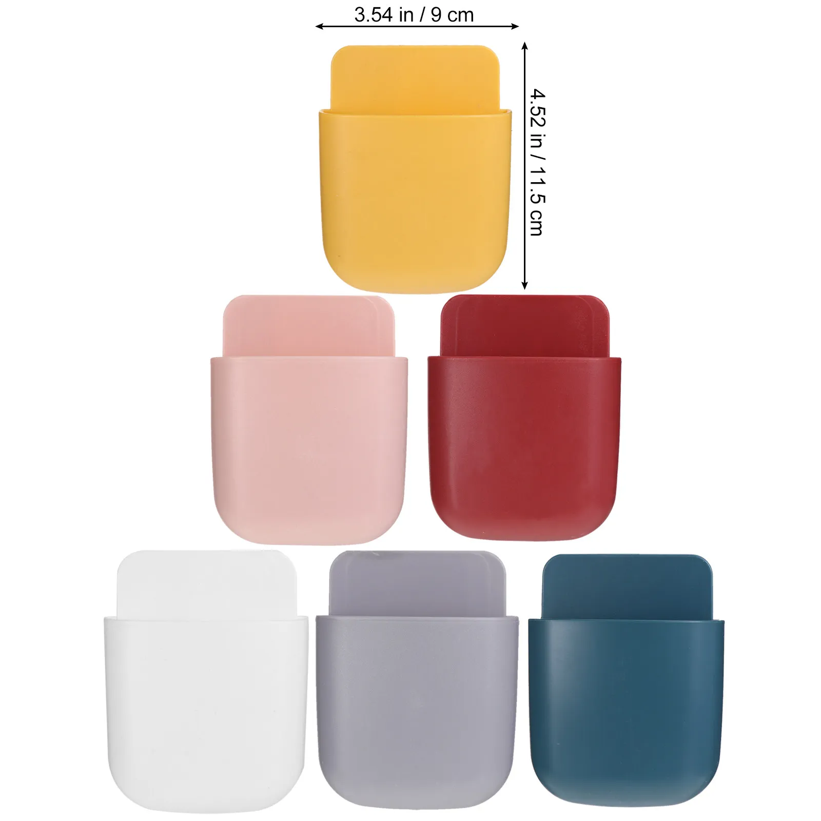 6Pcs Mobile Phone Charging Storage Boxes Wall-Mounted Simple ABS Organizer for TV Controllers Remote Phones Sundries Storage