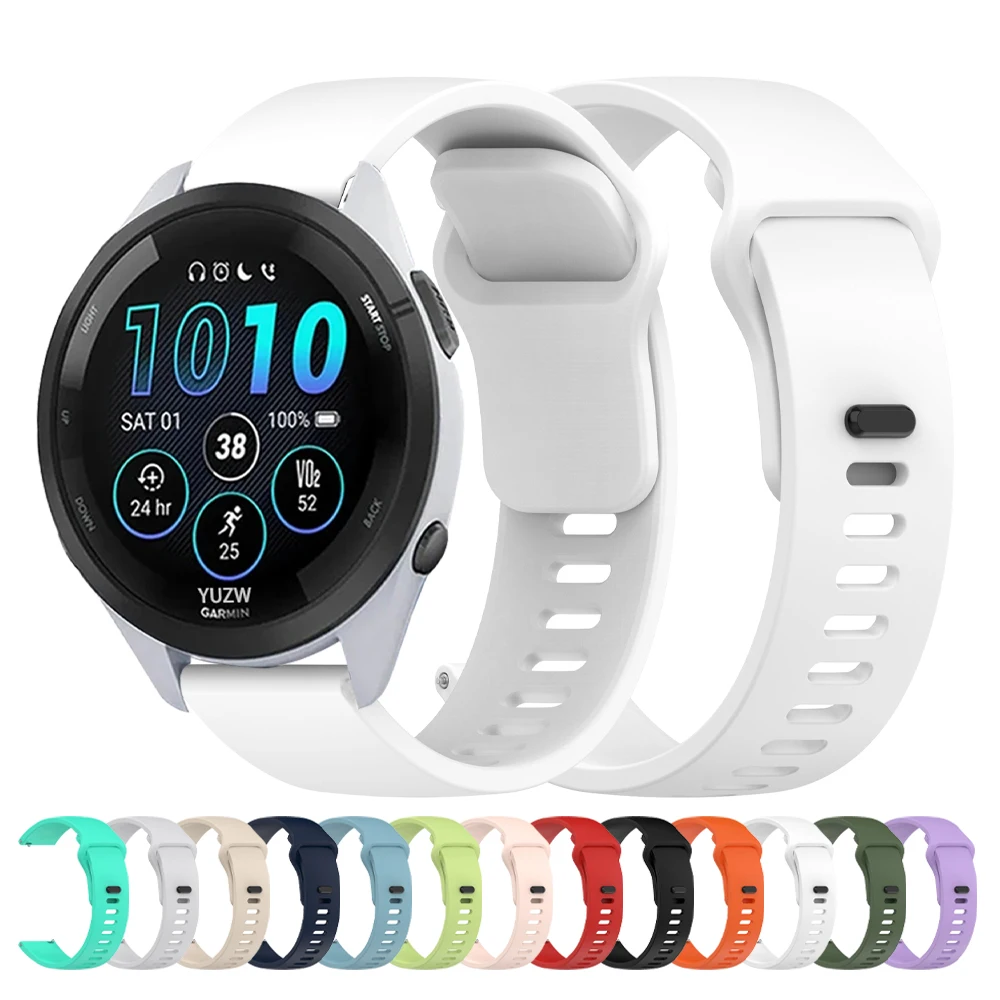 22 مللي متر 20 مللي متر سيليكون حزام ل Garmin Forerunner 165 265 255 حزام (استيك) ساعة Vivoactive 5 4/نشط 5/Venu 3 2 سوار كوريا معصمه