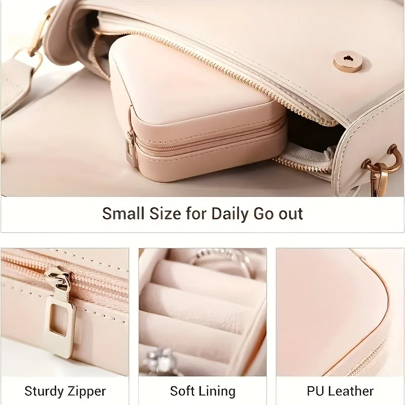 Convenient to carry, low-key and connotative square jewelry box made of pu material
