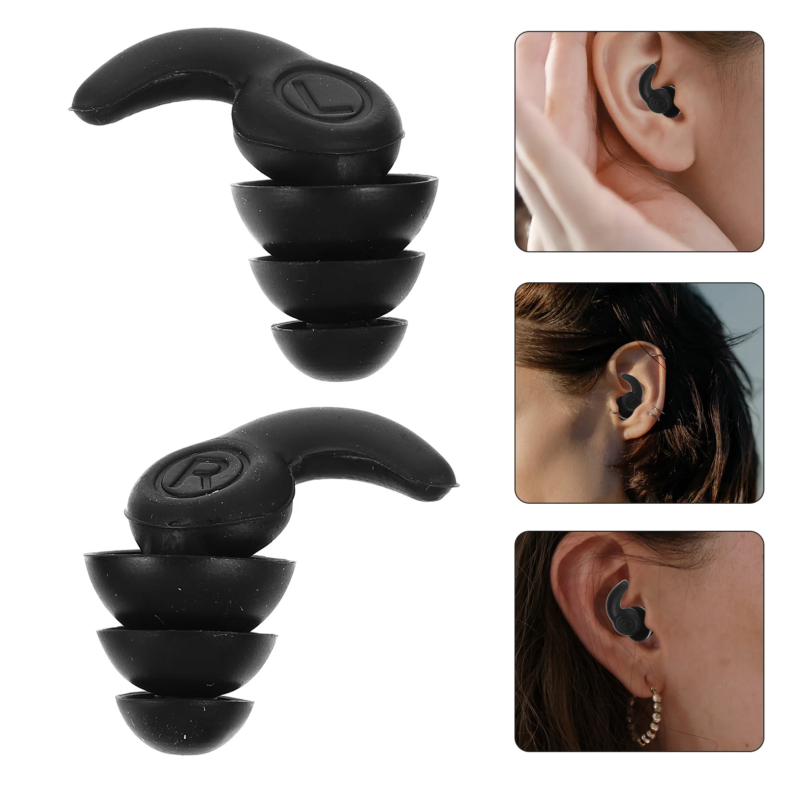 

1Pair Soundproof Silicone Earplugs Comfortable Hypoallergenic Noise Reduction Ear Protection for Sleeping Concert Travel