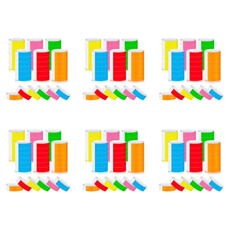 

ABRE-3600Pcs Waterproof Hand Bands Neon Wrist Bands For Events Concert Wristbands Adhesive Wristbands For Party