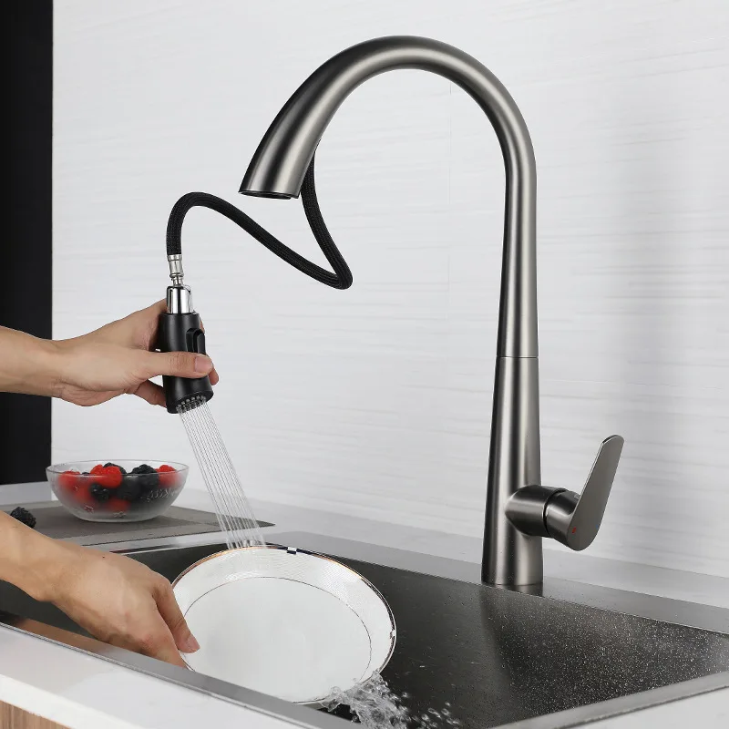 ADEA Cold And Hot Pull-out Universal Telescopic Hidden Faucet Kitchen Accessories, Stainless Steel Faucet Kitchen