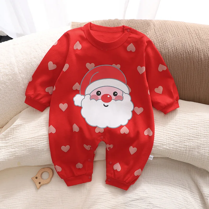 Christmas Unisex Baby Romper for Autumn and Winter Clothing Cotton Boy Girls Cute Onesie ﻿for 0-3-6-9M
