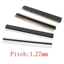 Pin Headers Connector 1/2x40/50Pin 1.27mm Single Row Double Row Male Plug Female Socket PinHeader PCB Strip For Arduino Black