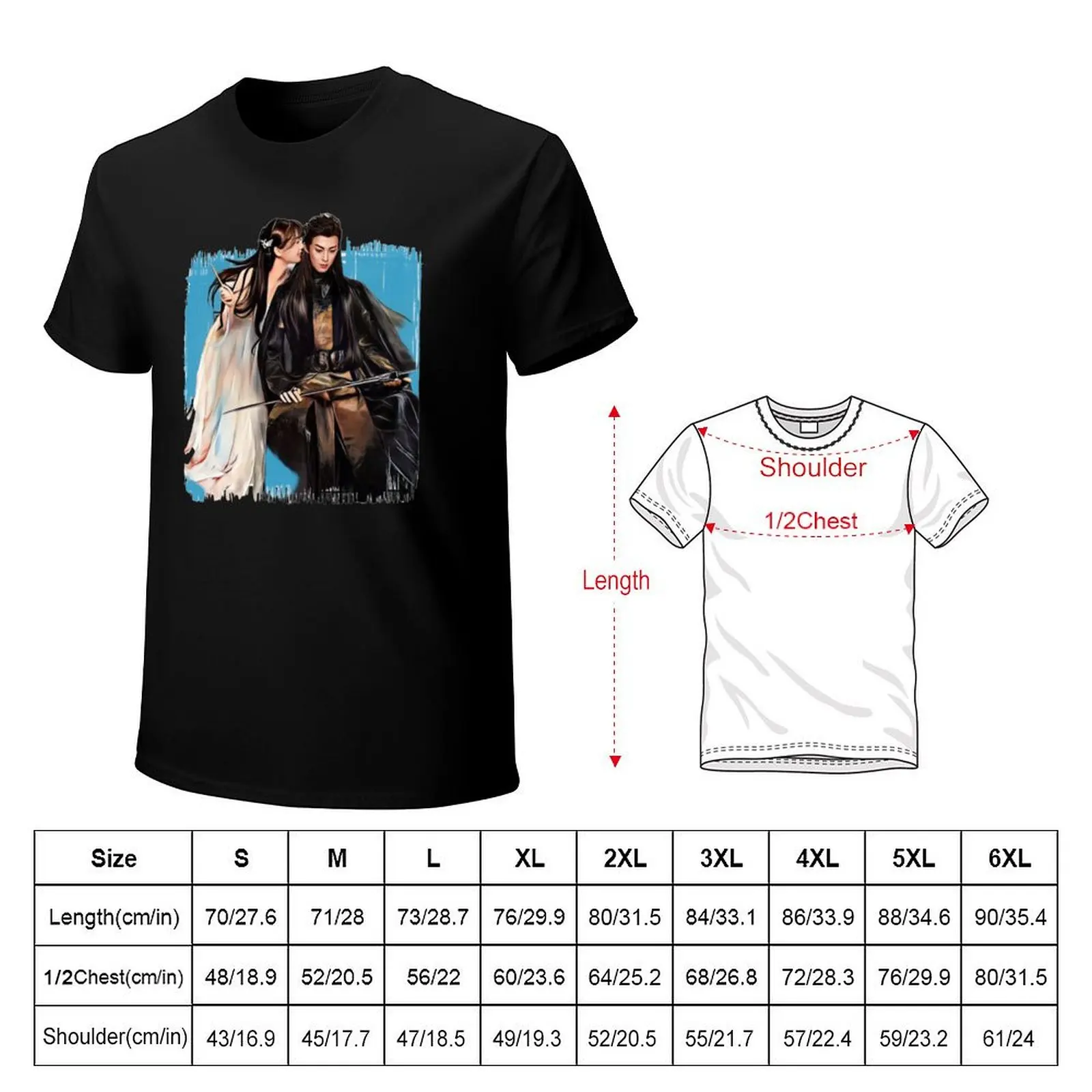 Dylan Wang Yu Shuxin Love between fairy and Devil T-Shirt Anti-Fade Casual Tee Shirt