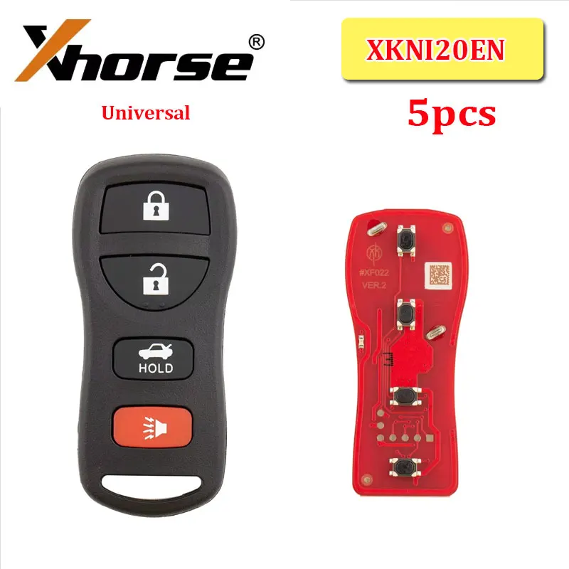5pcs XHORSE XKNI20EN Second Genaration Wire VVDI Remote Car Key Auto for Nissan Type Work with VVDI2 Mini Programmer Tool
