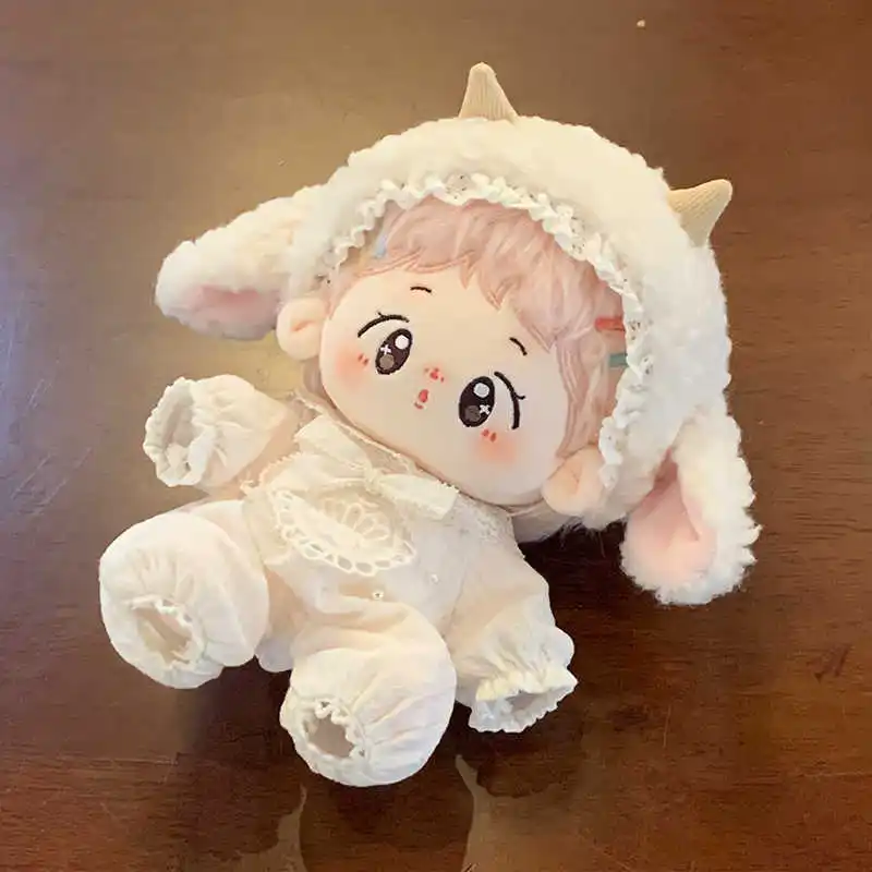 10cm 20cm vestiti per bambole pigiama di agnello bianco neve principessa dolce peluche ripiene accessori per bambole di peluche giocattolo Anime per regali per bambini