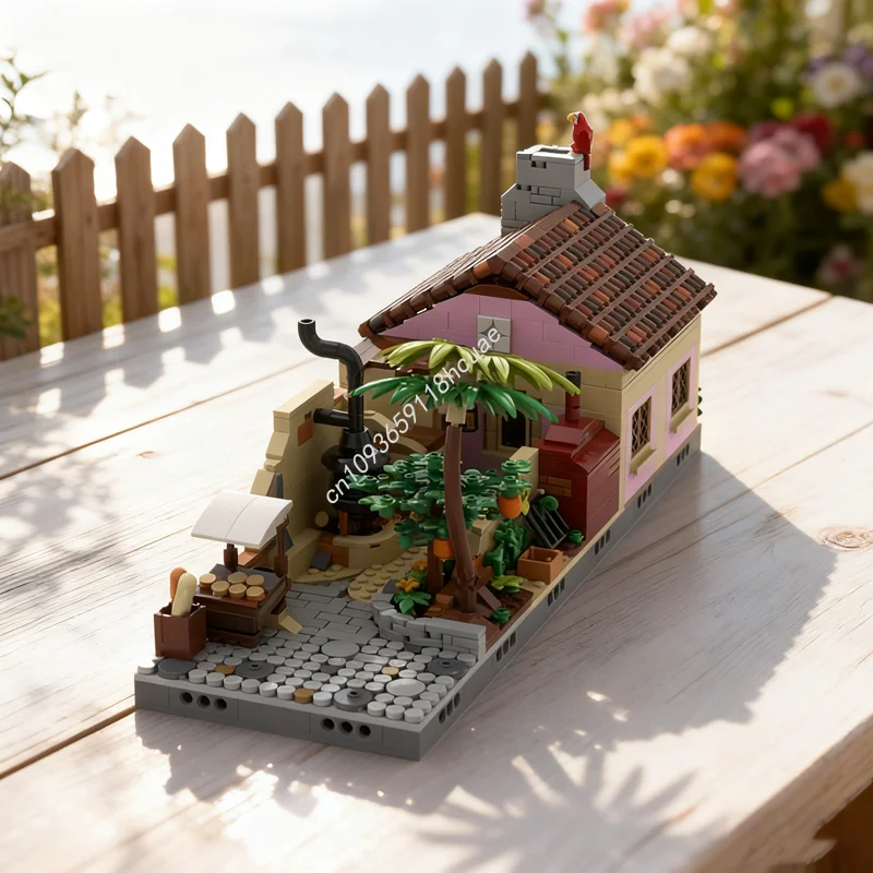 

1516pcs MOC Lime Street Bakery La Segunda Piratesed Model Building blocks Assemble Christmas gifts idea Brick Kids toy Birthday