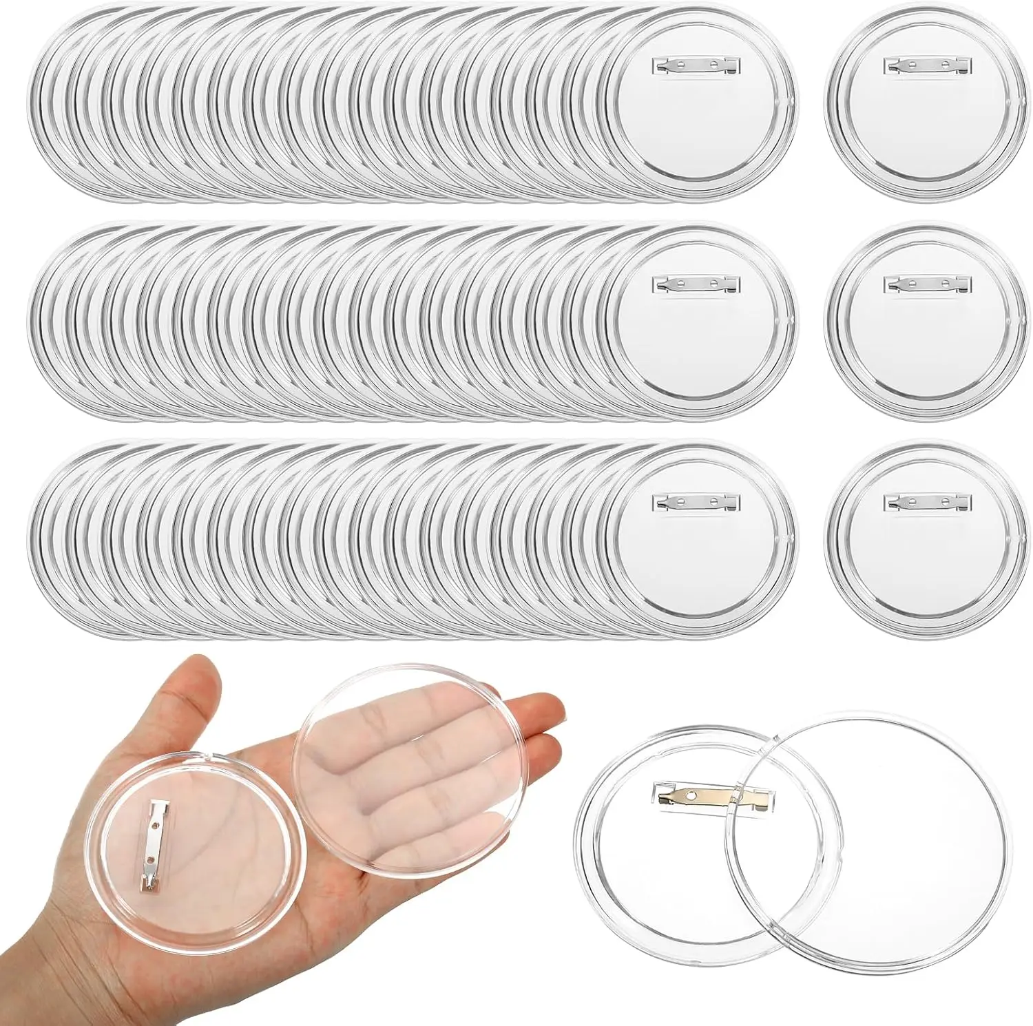 Acrylic Circle Badge Making Kit Pin Button Backs Craft Supplies Round Name Tag Blanks DIY Crafting Materials