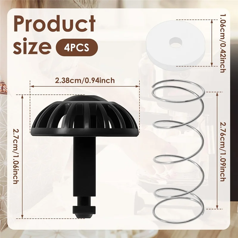 B47B-4 Pcs 커피 메이커 브루 바구니 바닥 스토퍼 교체 Cuisinart Machines-Replacement Parts 용 스프링 포함