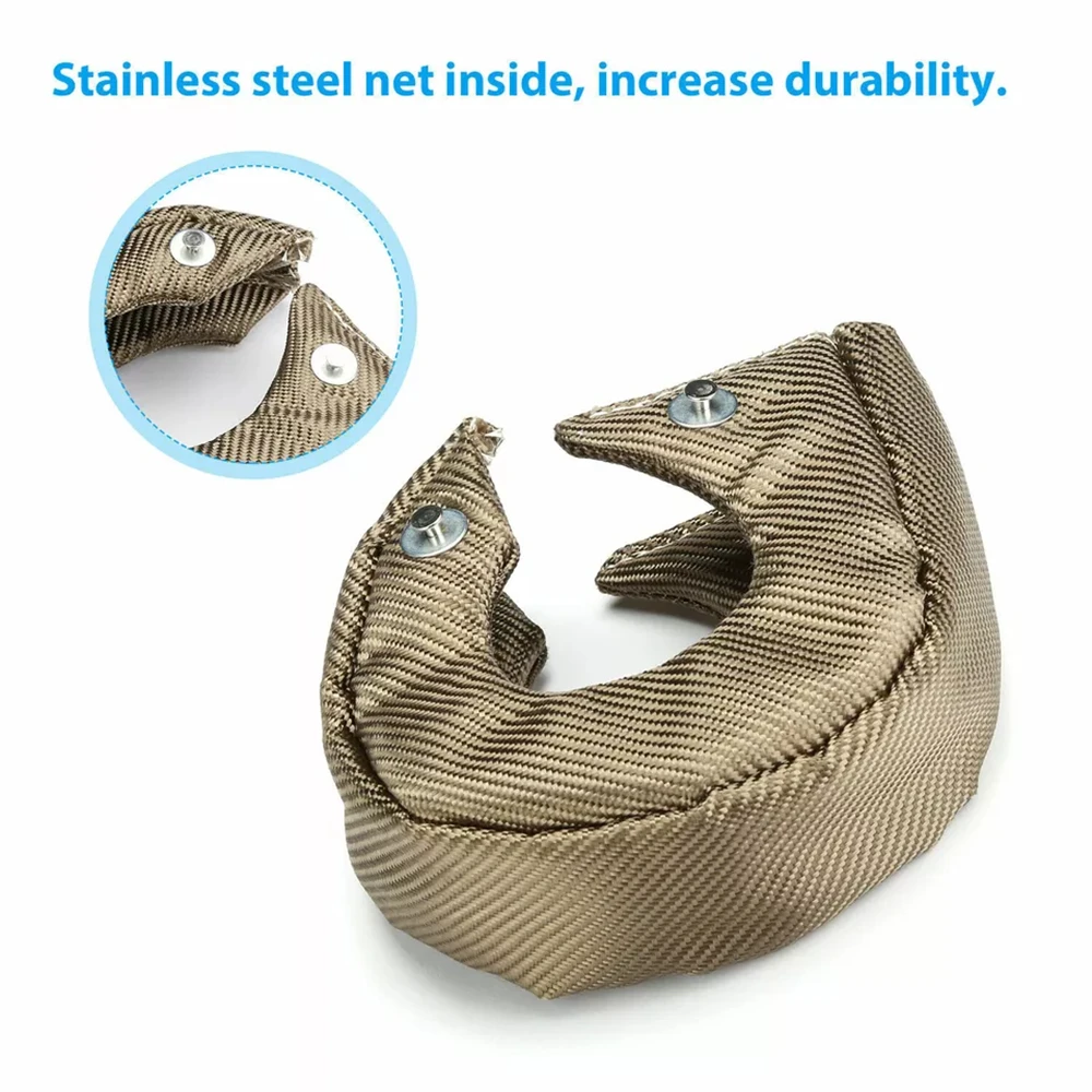 Titanium T3 Turbo Blanket Heat Shield Barrier Cover High Temp Fiber Turbocharger Thermal Wrap Heat Insulation Protector