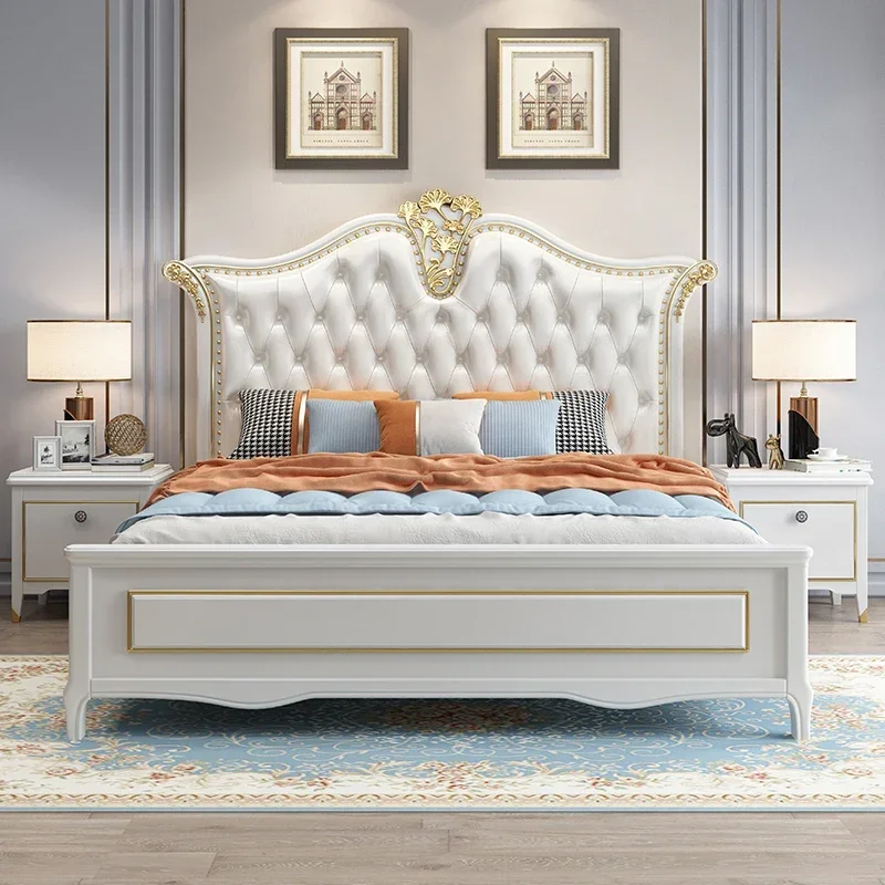 Modern Soft European Double Bed Designer Luxury Headboards Modular Double Bed King Human  Chambre Nordic Furniture