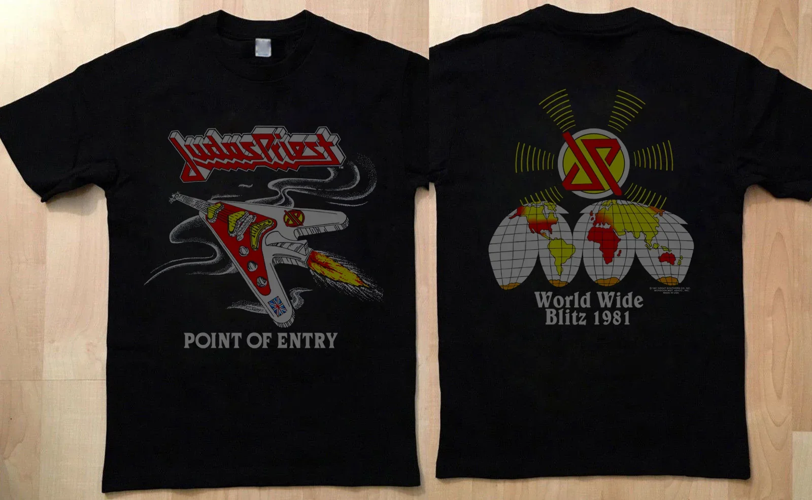 judas priest point of entry world wide blitz 1981 new tshirt