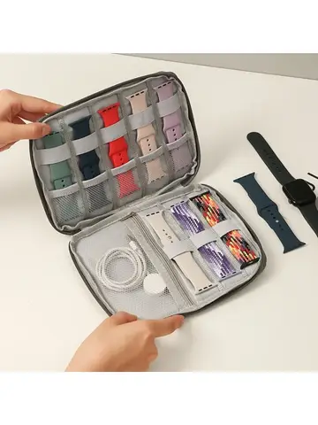 Solid Color Large Capacity Watch Storage Case Multipurpose Jewelry and Watches Storage Bag Travel Packaging Accessories