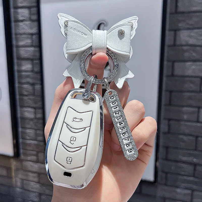 TPU Car Remote Key Case Cover Protect Shell Fob For Dongfeng Fengguang Seres 3 Evolute i-Space i-Pro Dfsk Landian E5 Plus 5
