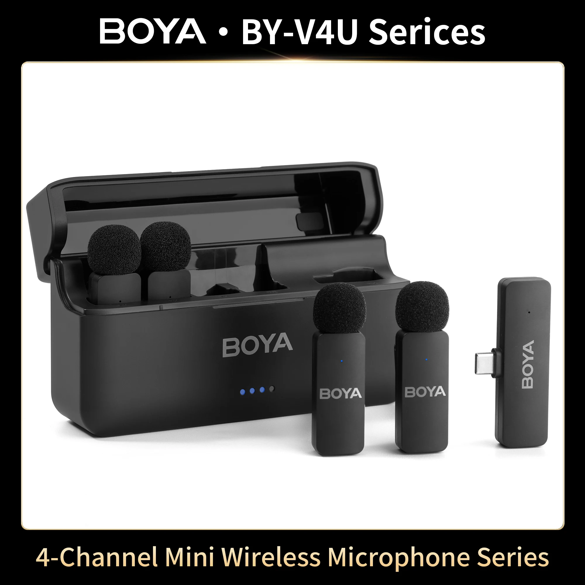 

BOYA BY-V4U Wireless Lavalier Lapel Microphone for Android Type-C Phone PC YouTube Video Recording Vlog Live Streaming Interview