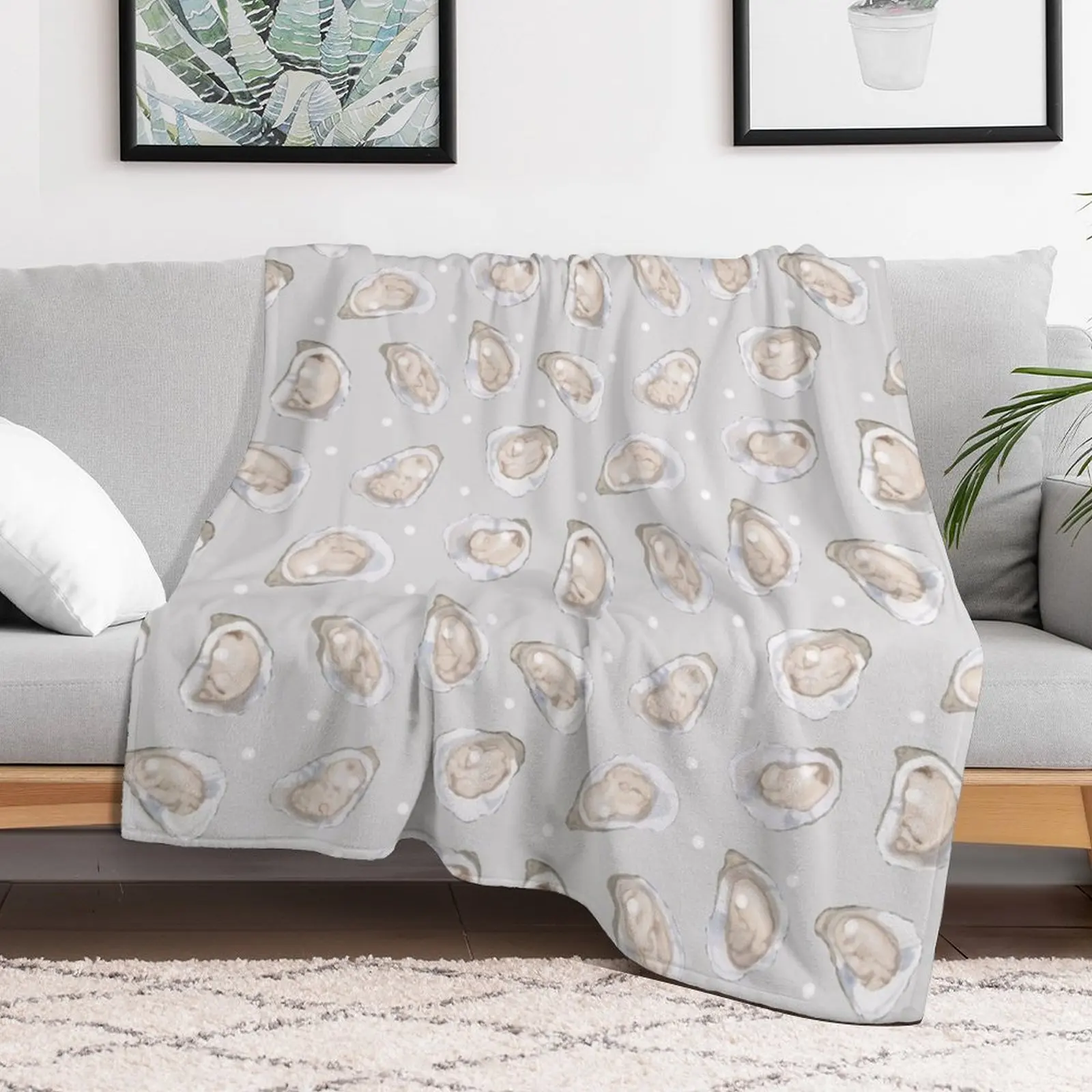 Oysters and Pearls Throw Blanket