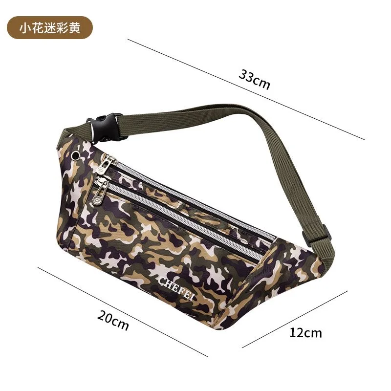 Waterproof Nylon Fanny Pack With Earphone Hole Multi Zipper Pockets Adjustable Belt Waist Bag For Running Cycling Travel Outdoor