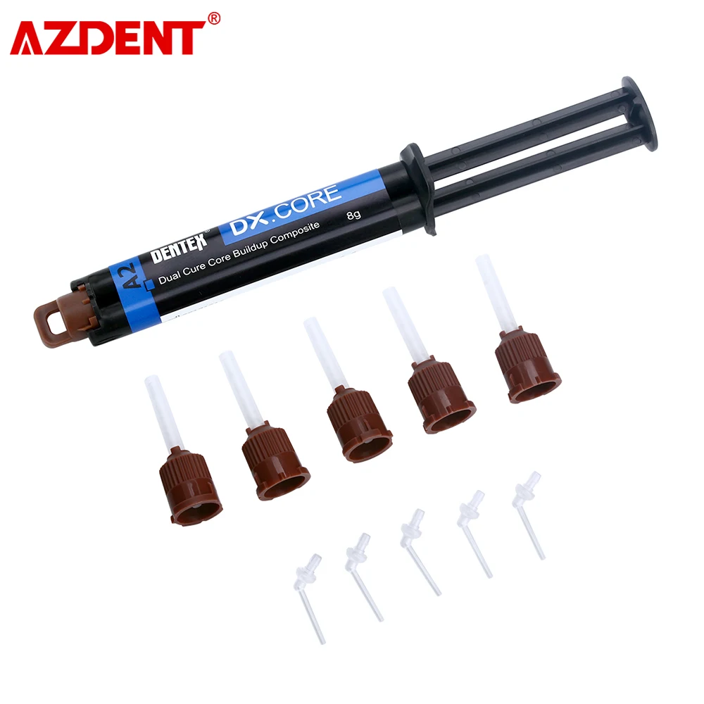 AZDENT Dental Dentex Dual Cure Flowable Composite Resin Core Build Up Syringe A2 A3 Lab Tools Dentistry Materia