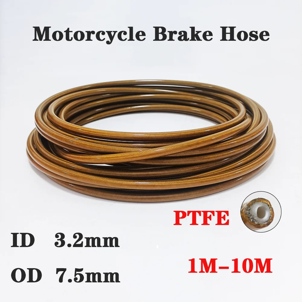 

1M~10M Motorcycle Braided PU Stainless Steel PTFE Brake Pipe Line Hose Brake Line Gas Oil Fuel Tube Pipe Racing Brake Hose