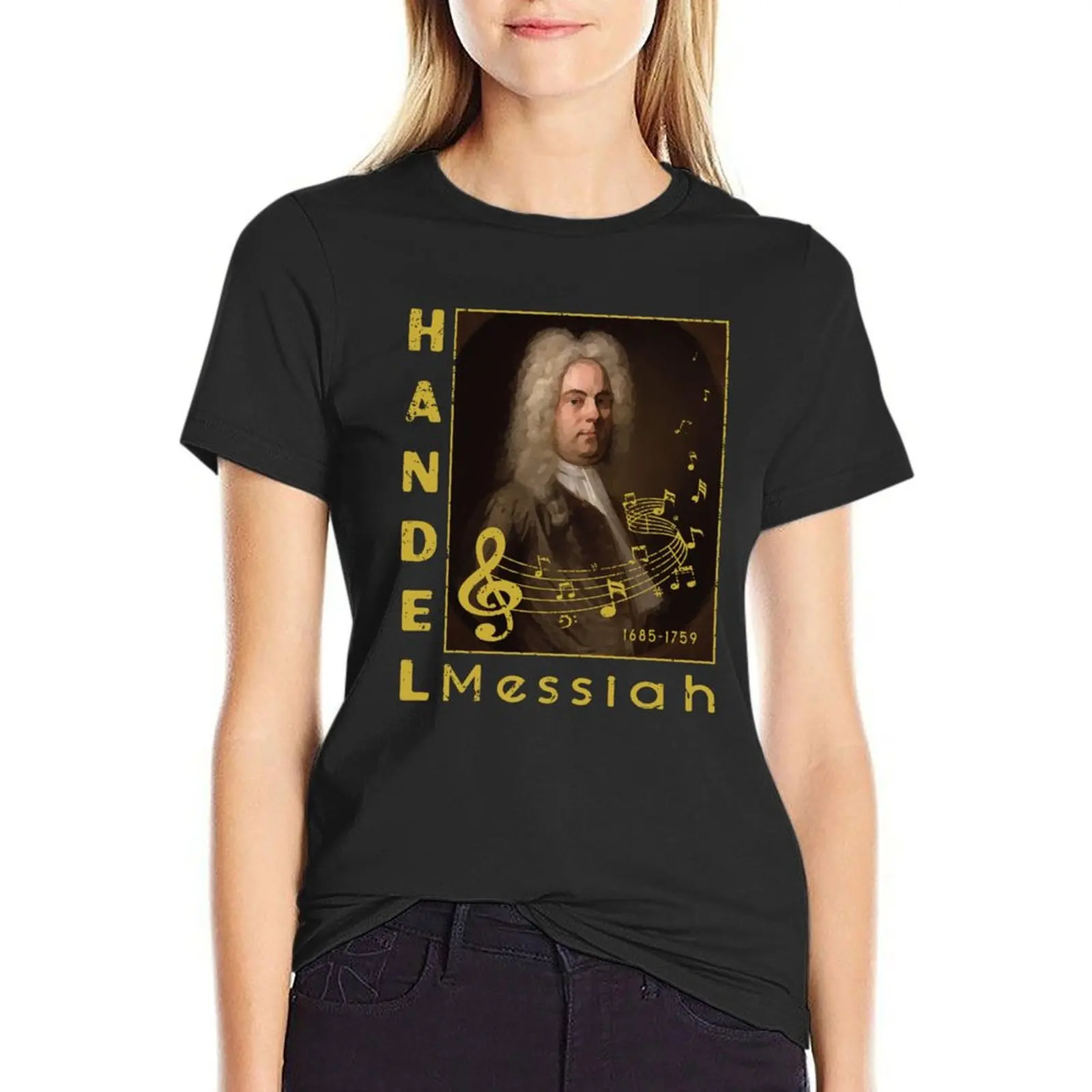 

George Frideric Handel, music icon, classical composer T-Shirt cute clothes tops blacks western t-shirt dress for Women