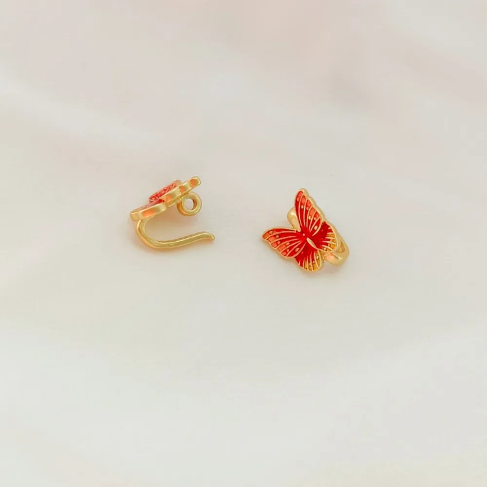 Ancient-style Gold Sand Gold Double-sided Oil-dripping Fulu Gourd Brand Pendant Butterfly Hook Bracelet Necklace DIY Ending Clas