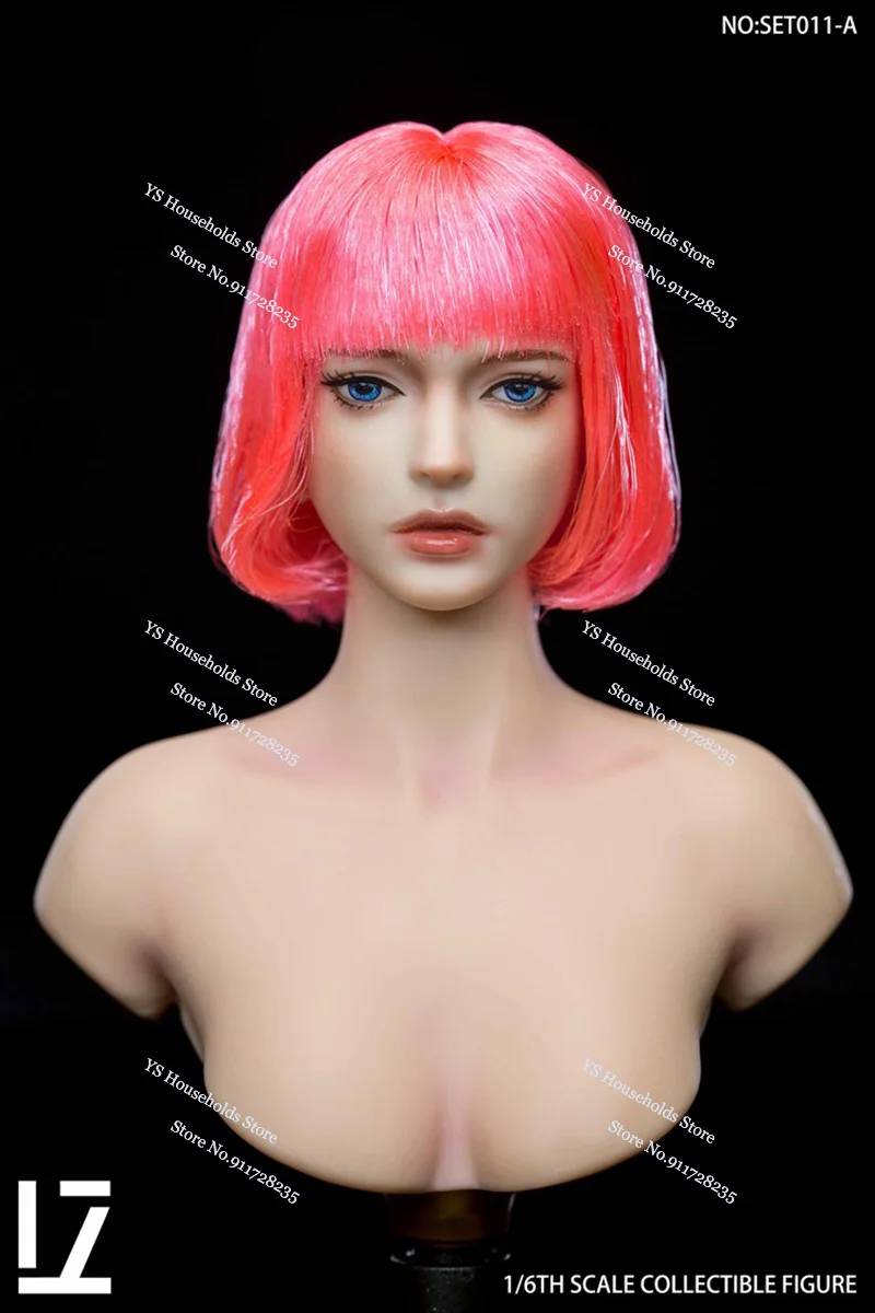 LZ TOYS SET011 1/6 QIng Female Soldier Pink Hair Decoration Delicate Head Sculpt Dolls Accessory Fit 12