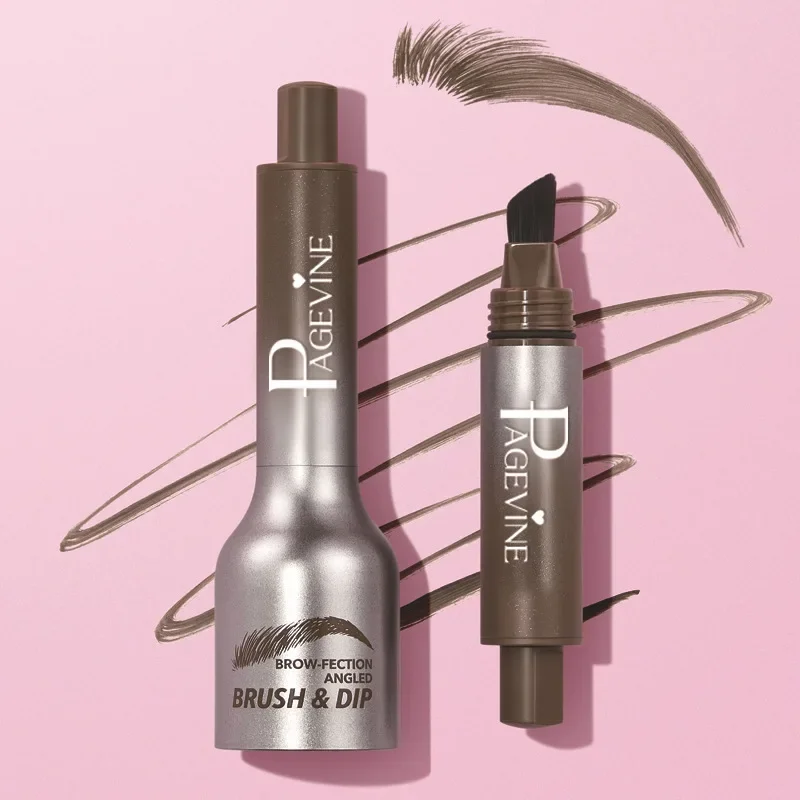 Waterproof Velvet Square Brush Eyebrow Cream Wild 3D Brow Tint Pen Lasting Color Rendering Effortless Eyebrow Makeup