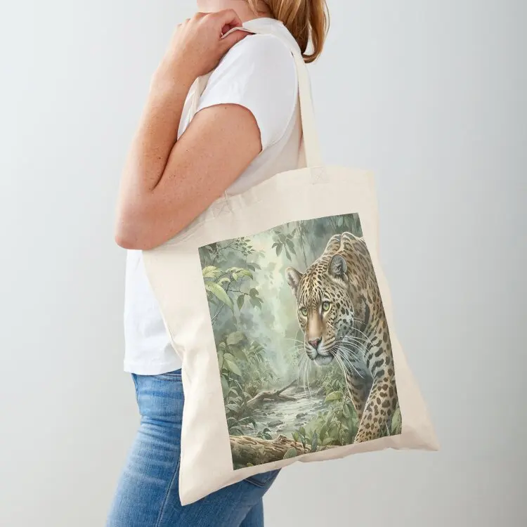 

Leopard Hunting In The Jungle Tote Bag female bag Canvas Cloth bag tote custom
