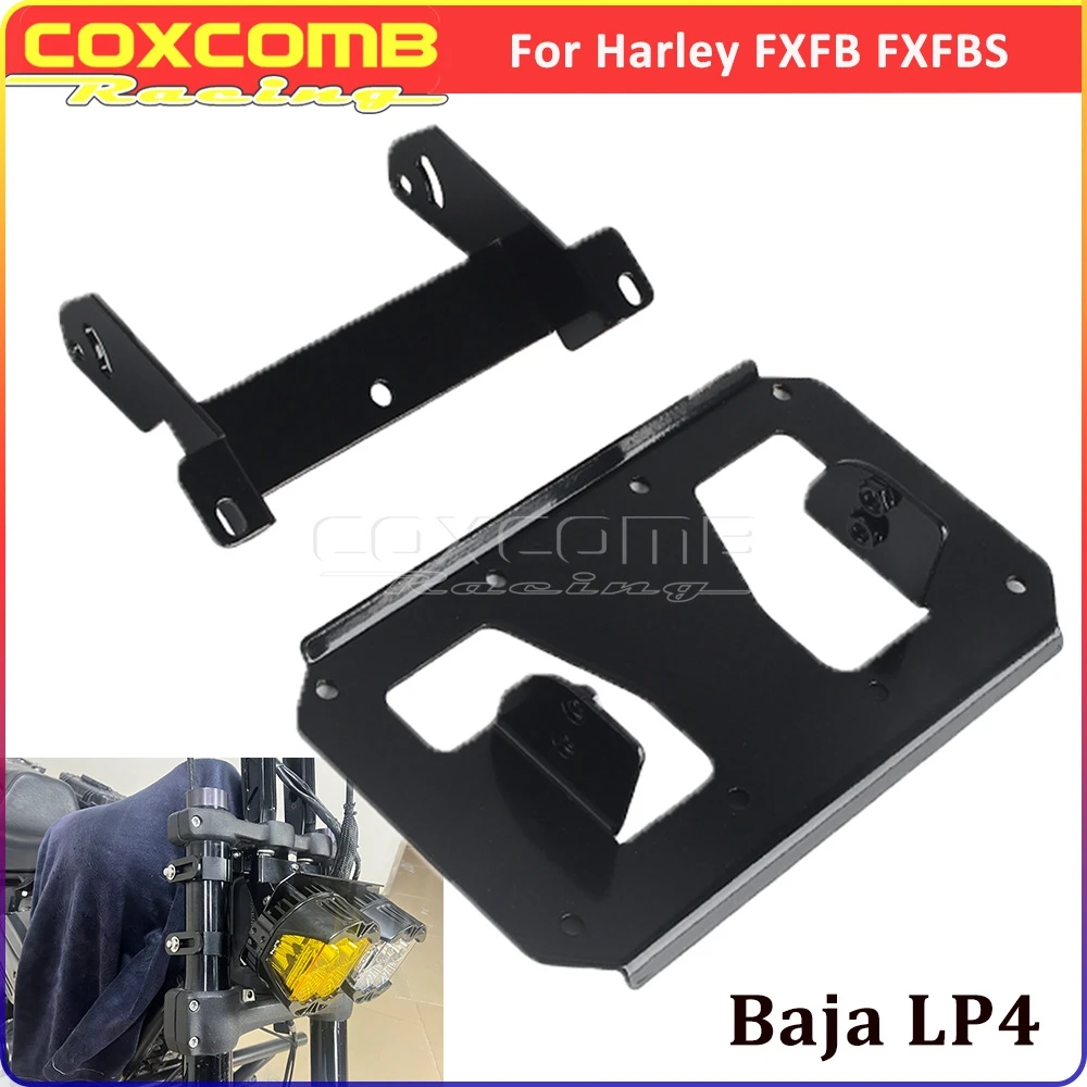 

For Baja Designs Dual LP4 Headlight Bracket Motorbike Headlamp Steel Holder Mounting Combo For Harley Softail Fat Bob FXFB FXFBS