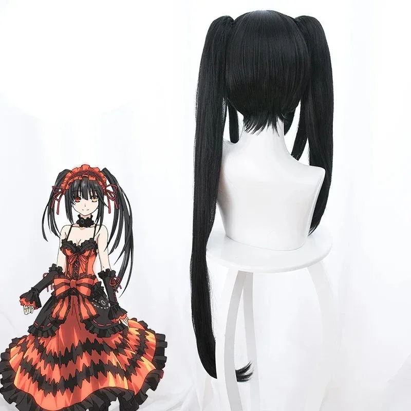 

Аниме DATE A LIVE Косплей Токисаки Куруми Парик Термостойкие Синтетические Черные Синтетические Волосы Хэллоуин Костюм Парики + Кепка Для Парика JYG