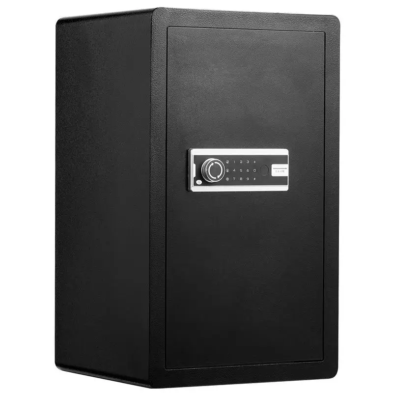 

Security Storage Cabinet 4.0 cu.ft For Home Office Hotel, Dual Key Password Lock Fireproof Money Bag Removable Shelves Built-in Drawer LED Light Key Hooks Solid Alloy Steel Construction Black
