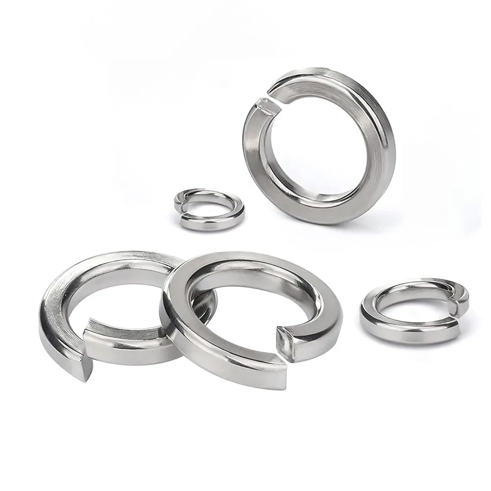 Spring Lock Washers M1.6 M2 M2.5 M3 M4 M5 M6 M8 M10 316 Stainless Steel Split Lock Washer Metric Lock Washers for Screw Bolt Nur