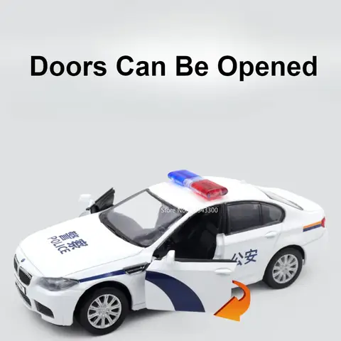 1:36 Skala BMW M5 Ford Mustang Volkswagen T-ROC Polisbilmodell Leksakslegering Gjuten Dörrar Öppnade Fordon för Modeller Pojkar Presenter 8 best sales M5 pressgjuten - №8