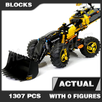 1307pcs 2in1 Technical Concept Wheel Loader ZEUX Hauler PEGAX 4-wheel Steering 20084 Building Block Set Compatible with Model