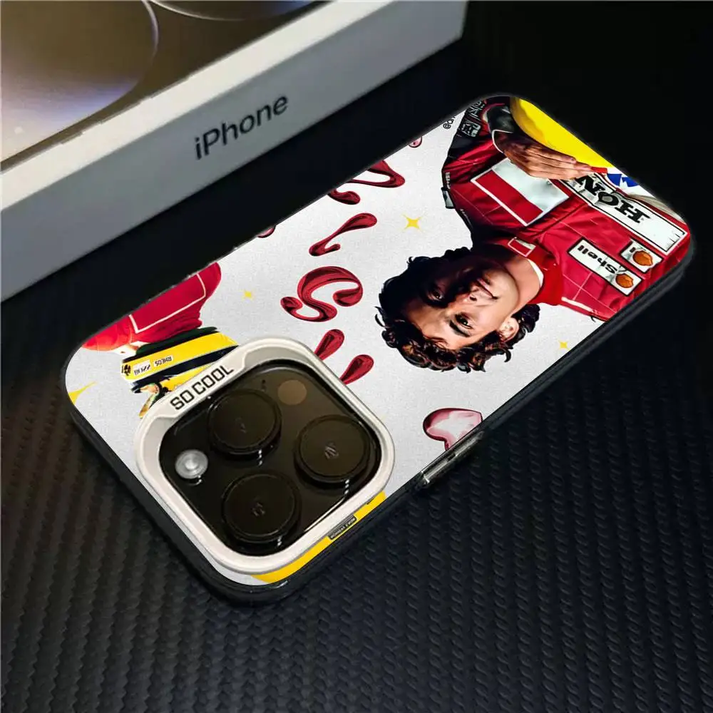 1 قطعة A-Ayrton S-Senna F1 سباق آيفون 13 14 15 16 17 برو ماكس 11 12 زائد 17 الهواء جراب هاتف اللون ماتي غطاء