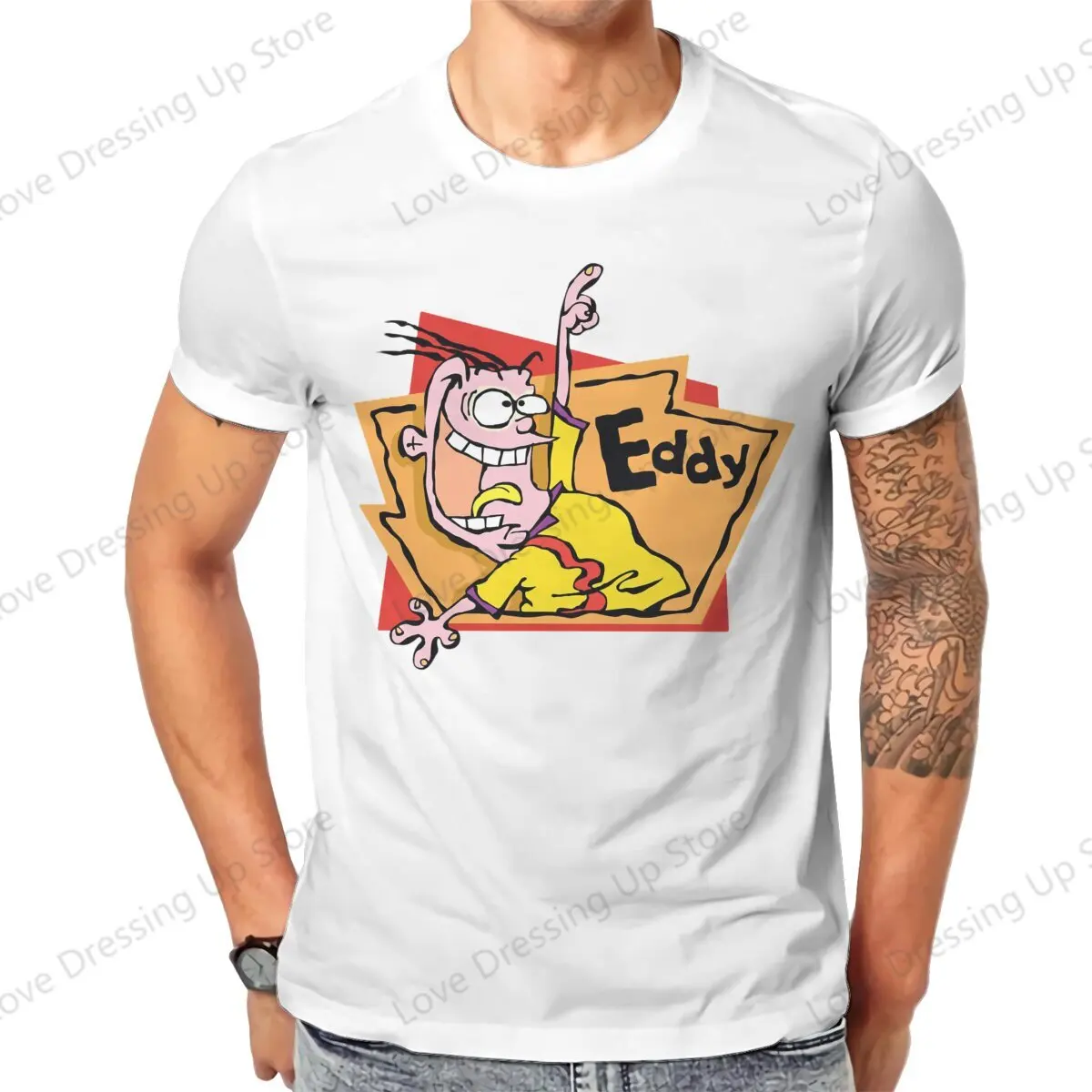 Just Eddy Sweat Print Funny Short Sleeved T-shirt Men Women Trend Fun Ed Edd n Eddy The Mis-Edventures  Loose Tops