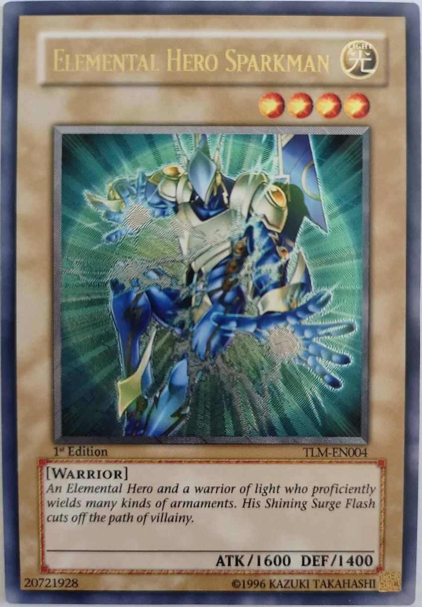 Yu-Gi-Oh Elemental HERO Sparkman TCG UTR TLM-EN004 Brinquedo de Cartas Colecionáveis para Crianças - Item de Hobby Não Original