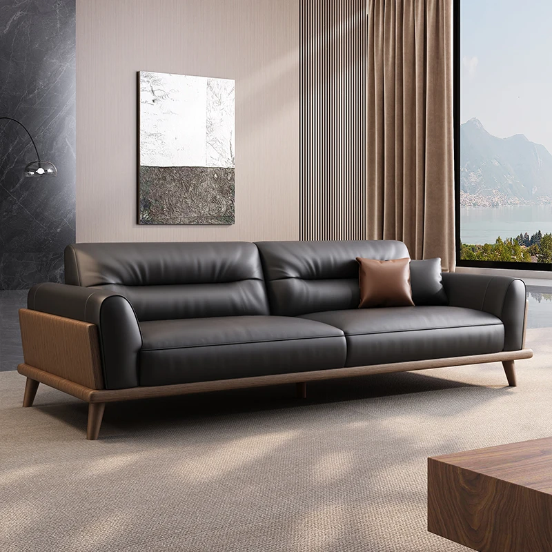 

Leather office sofa, modern and simple VIP reception and rest area, meeting and negotiation room, three person combination