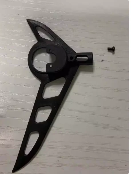 HM-B030 Tail Boom Holder & Vertical Fin Set Vertical Fin with Integrated Motor Mount Bracket for WLtoys Cupid V3 RC Helicopter