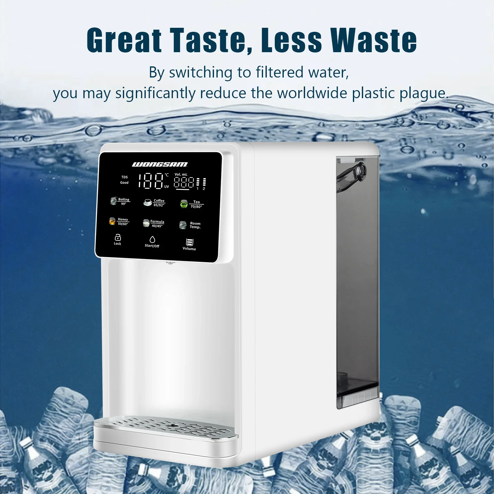 YYHC-Touch Screen Countertop Reverse Osmosis Water Purifier Hot and Cold Drinking Water Filter Desktop Water Dispenser - Image 4