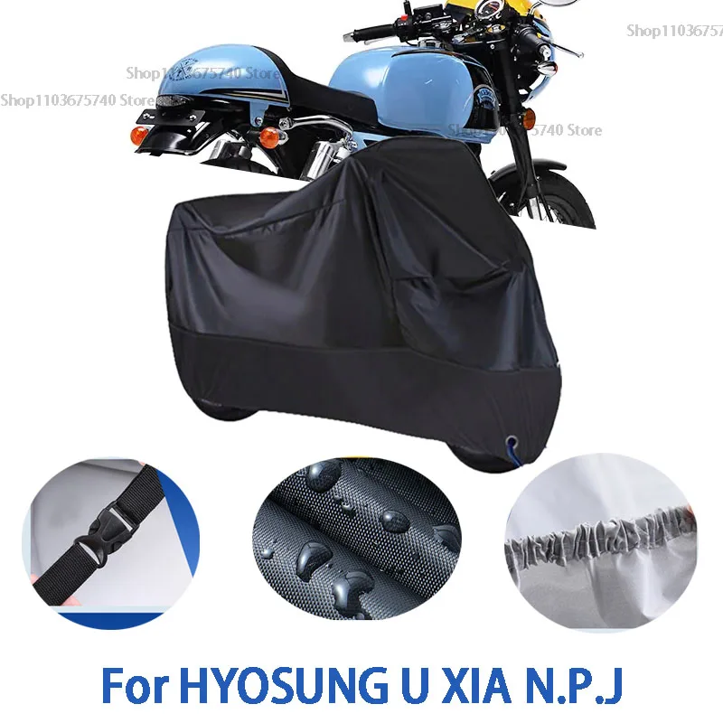 

Полный чехол для мотоцикла HYOSUNG U XIA N.P.J, автомобильный чехол на открытом воздухе, защита от солнца, пыли, без уха, утолщенный оксфордский чехол, аксессуары