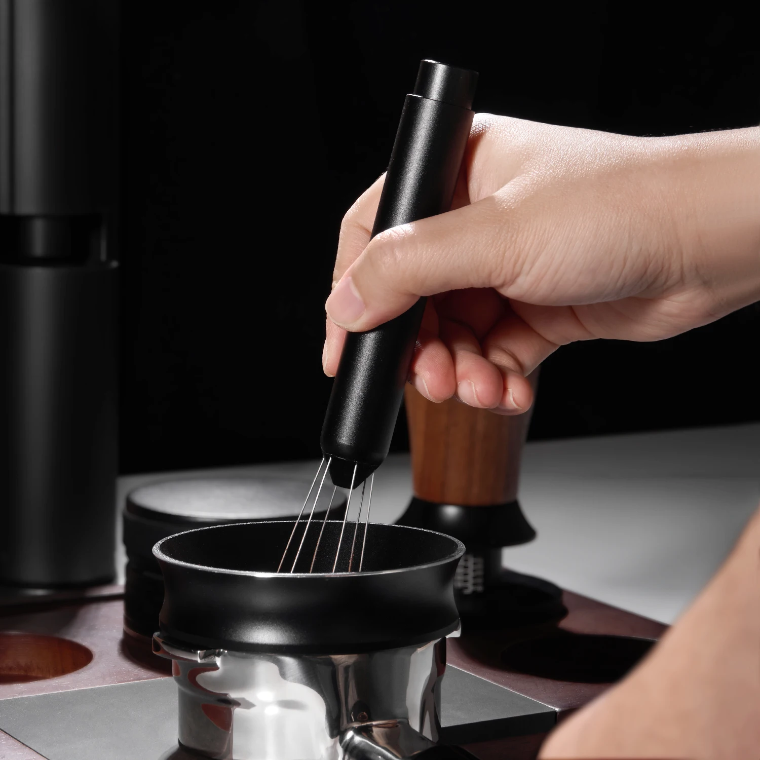 Retractable WDT Tool Espresso Flick WDT Tool Espresso Stirring Needle Coffee Stirrer 6 Needles Telescoping Distribution Tool