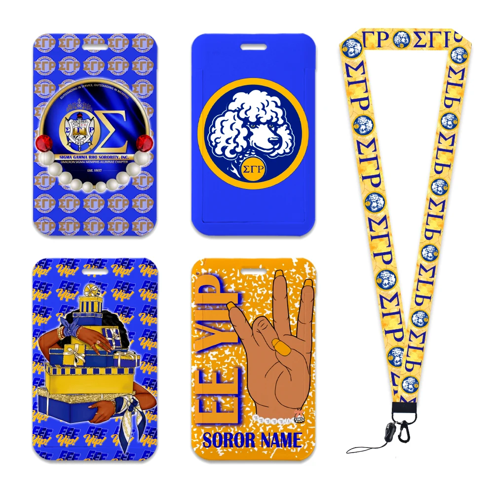 

Sigma Gamma Rho sodality ID Card Holders Lanyard Anime Credit Card Badge Holder Girl Retractable Clip Business Cardholder Key