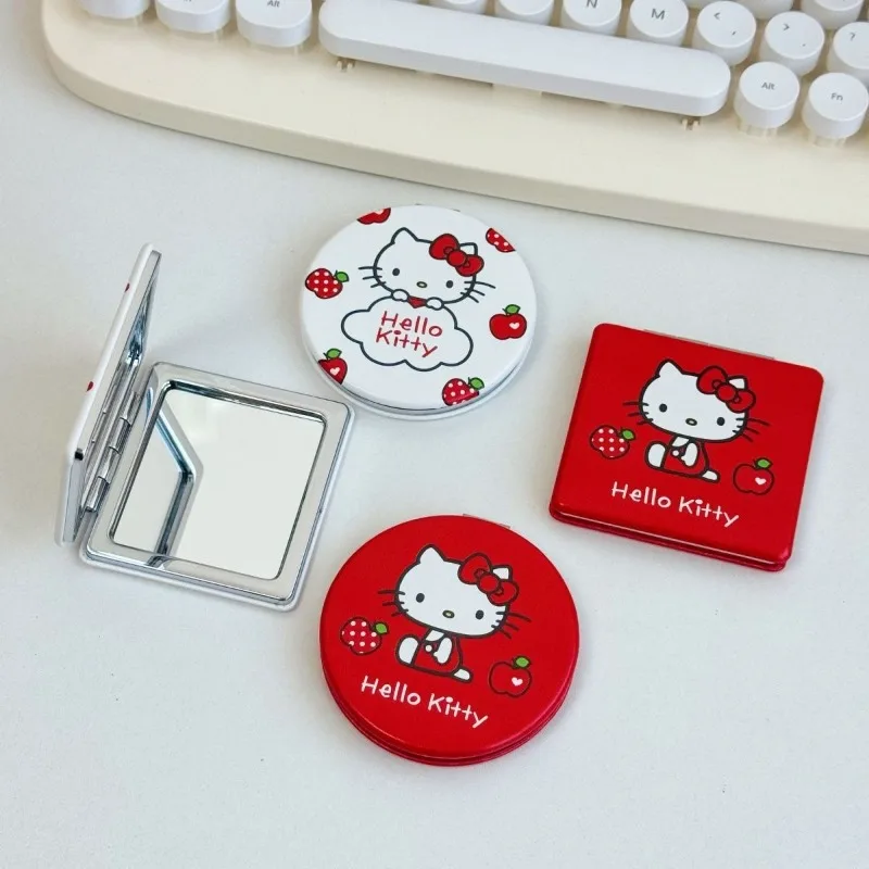Genuine Hello Kitty Double Sided Small Makeup Mirror Portable Cute Cartoon Ins Style Girl Heart Pocket Mirror