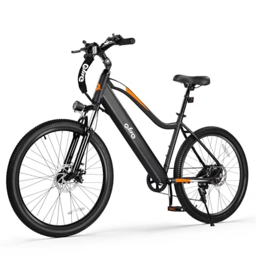 

Electric mountain bicycle for adults aluminum alloy frame matte black finish 26 wheels with 2.1 tires 25MPH top speed 40-mile r