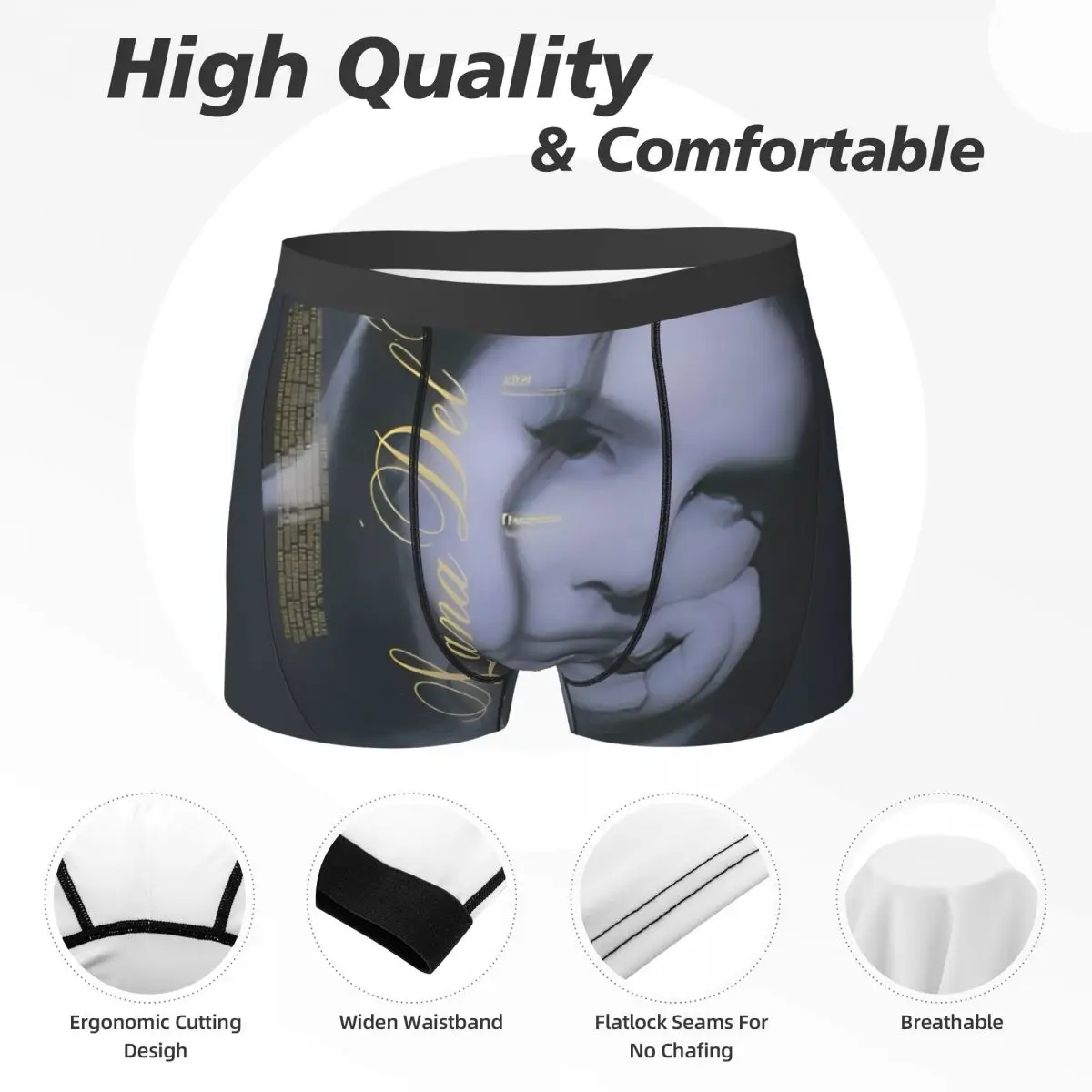 لانا ديل ري Ldr الإبحار الملابس الداخلية المغني الأمريكي تصميم سراويل بوكسر الساخن الرجال السروال عادي السراويل ملخصات هدية عيد ميلاد