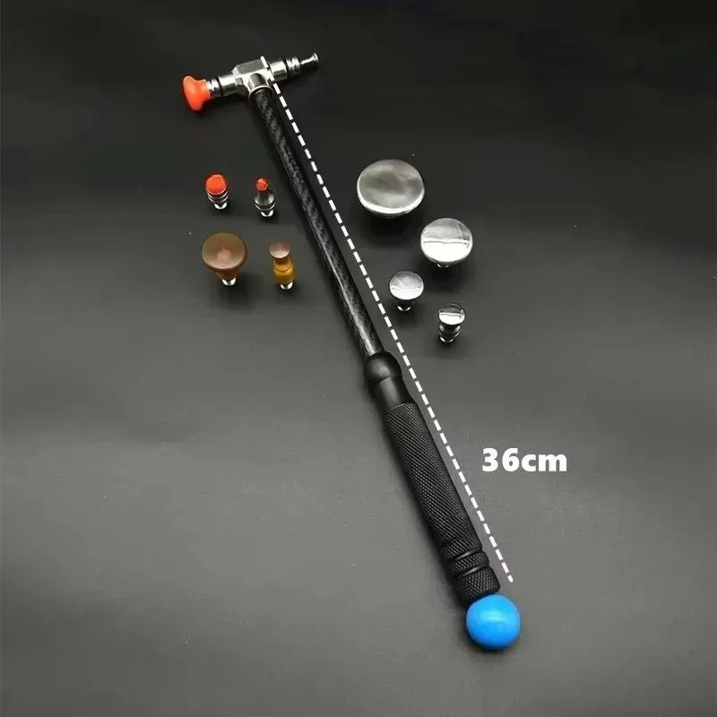 Martillo nivelador de percusión de fibra de carbono de acero inoxidable para reparación de carrocería de abolladuras de coche, herramienta de reparación reemplazable sin rastro, 1 Uds.