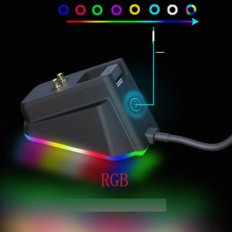 Base de carga RGB para ratón inalámbrico Razer, DeathAdder V2 Pro,Naga Pro,Viper Ultimate, Basilisk Ultimate Mouse a Logitech